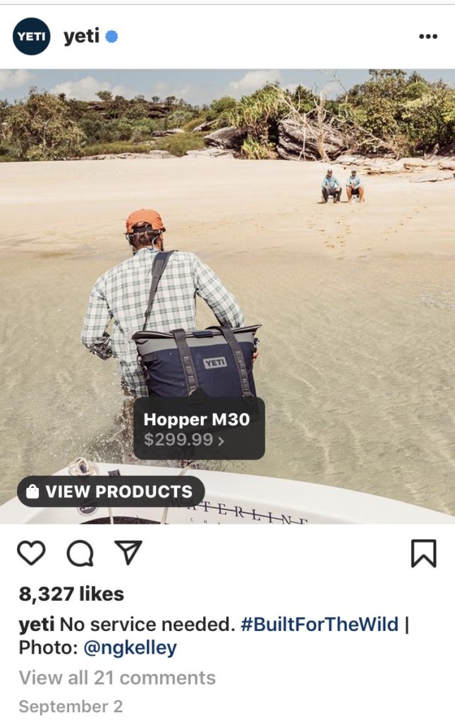 Yeti Instagram commerce