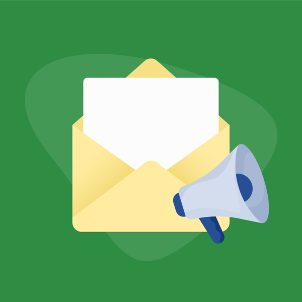 envelope with paper next to a microphone