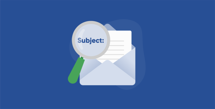 Subject line of an email inside an envelope