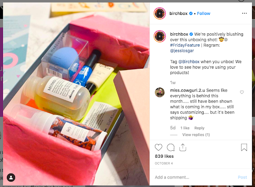 influencer marketing birchbox UGC