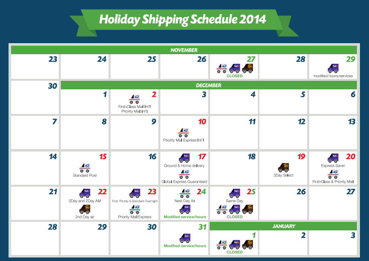 All the dates in 1 place! ShippingEasy’s 2014 Holiday Ship-by Calendar