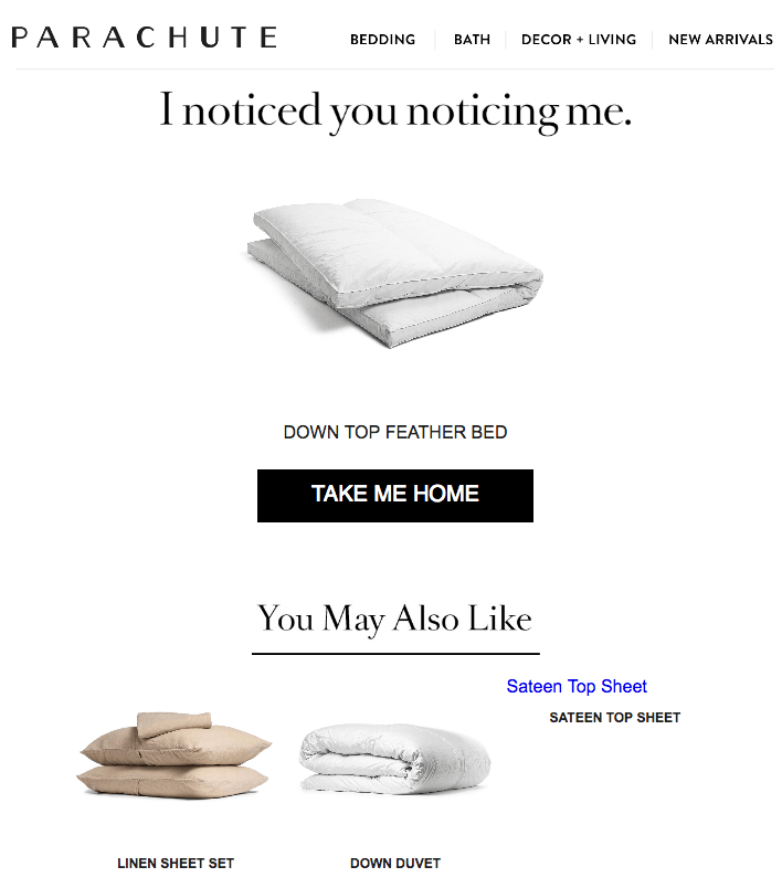 Abandoned Cart emails Parachute