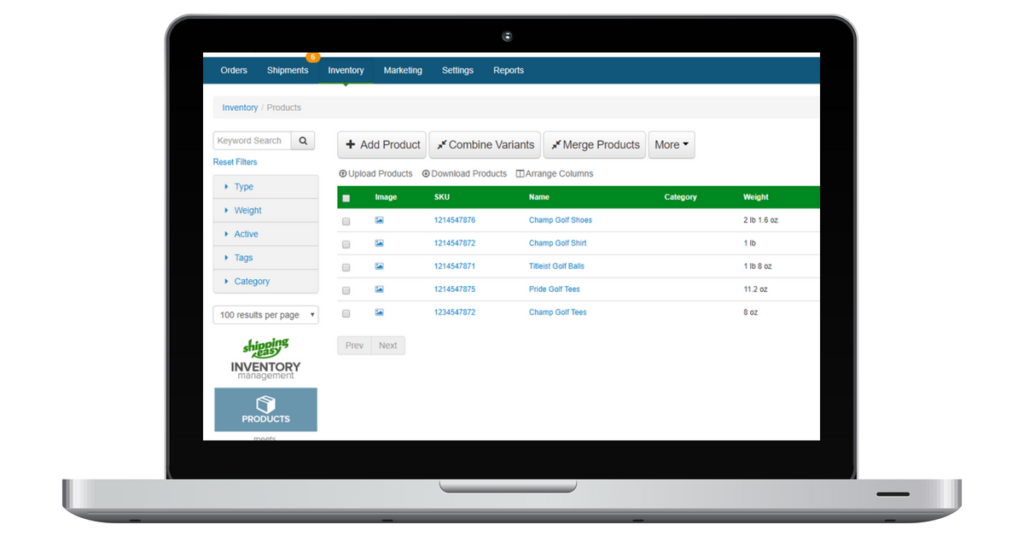 shipping fulfillment setting weights