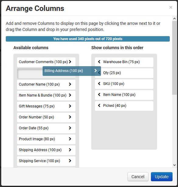 Drag-and-drop pick list template creator to streamline shipping fulfillment